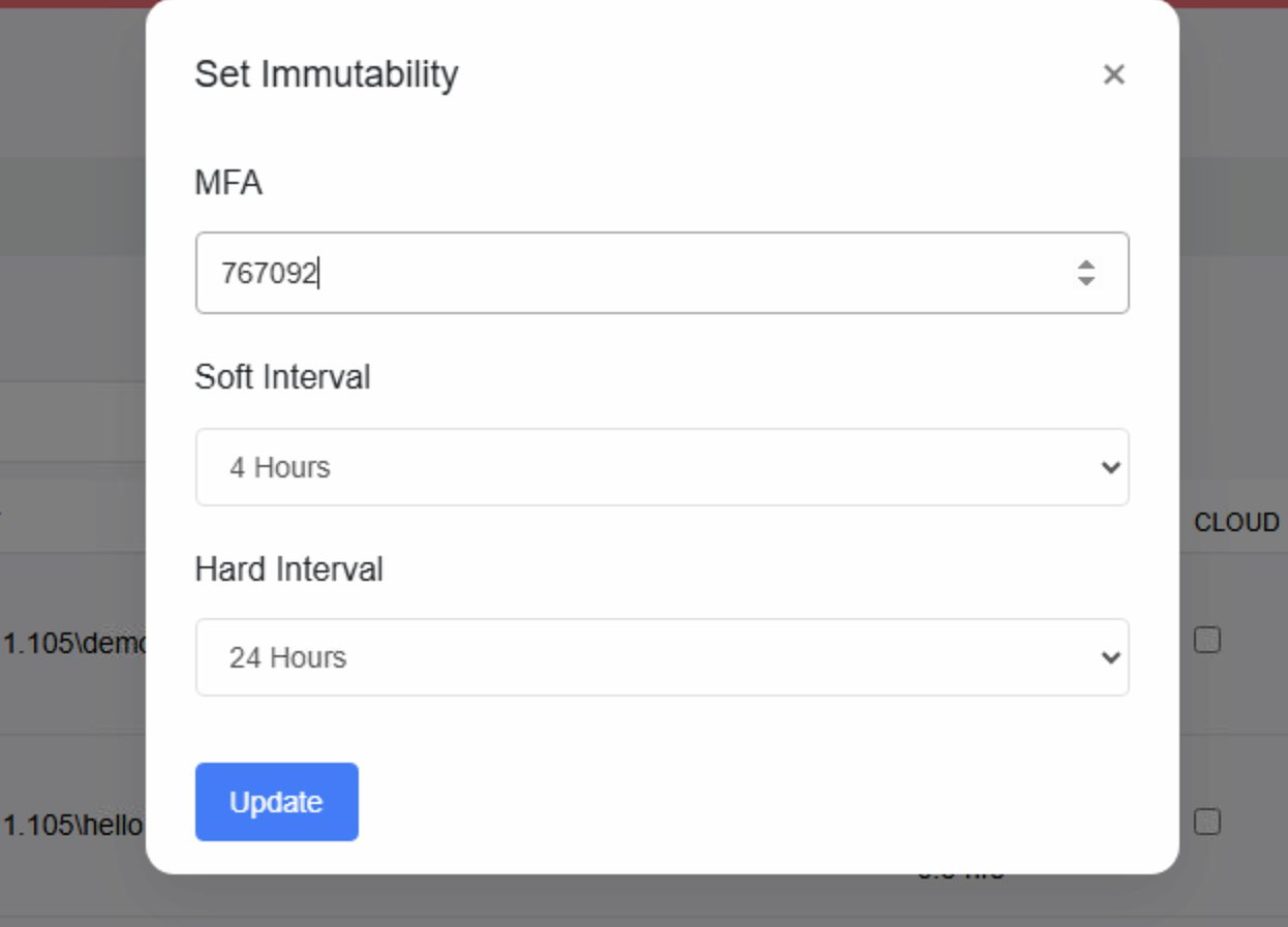 Set Immutability Dialog