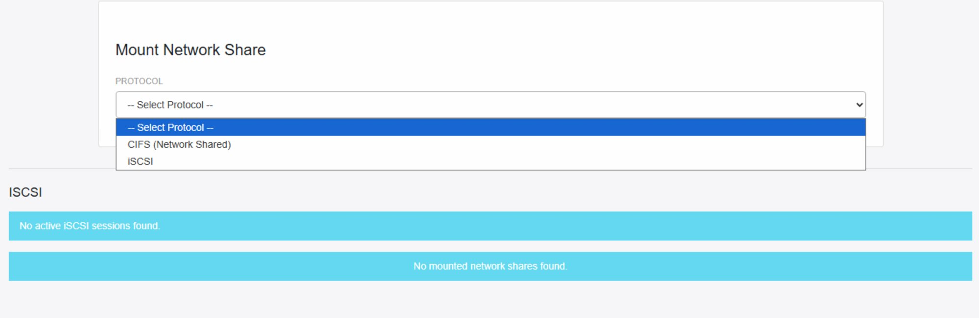 Storage Page Initial View