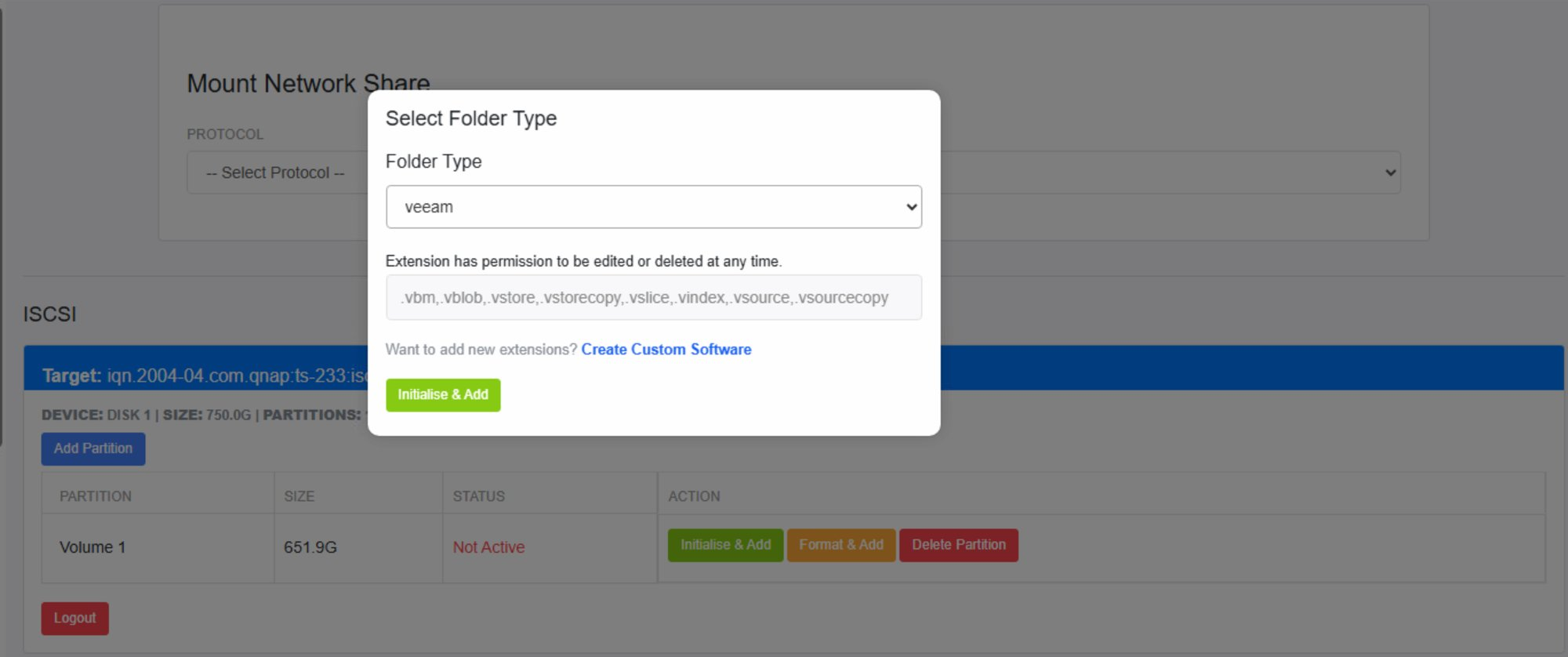 Select Folder Type Dialog